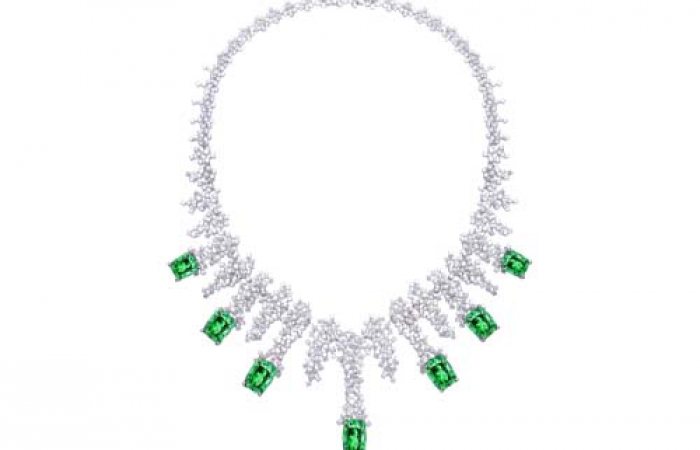 ENZO经典系列高级定制系列18K白金绿碧玺钻石项链 - 星光璀璨