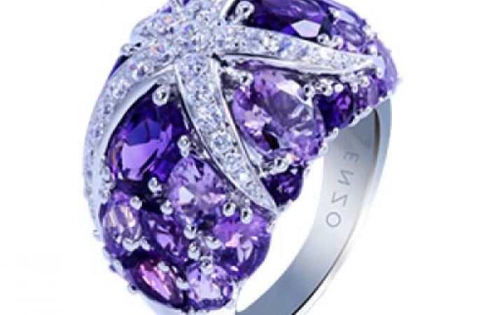 ENZO钻石系列MOMENT 纪念系列18K白金镶紫晶及钻石戒指