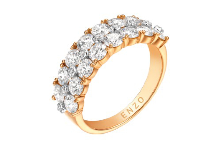 ENZO周年纪念时尚群镶18K黄金钻石戒指