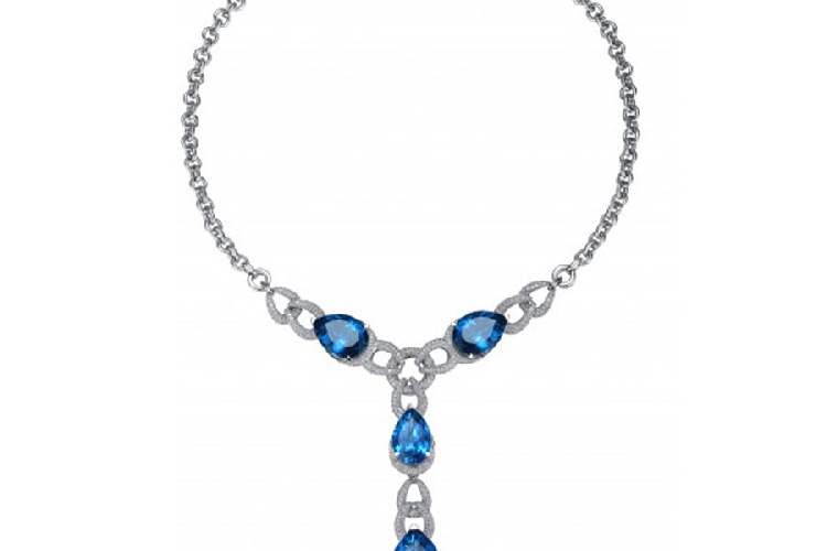 ENZO彩宝系列CLASSIC 经典彩宝系列18K金伦敦蓝托帕石及钻石项链