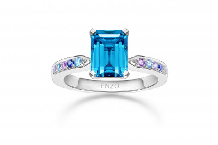 ENZO彩宝系列CLASSIC 经典彩宝系列18K白金镶托帕石紫晶蓝宝石坦桑石及钻石戒指