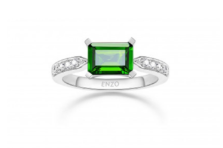 ENZO彩宝系列CLASSIC 经典彩宝系列18K白金镶透輝石及钻石戒指