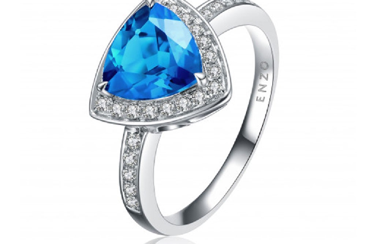 ENZO彩宝系列CLASSIC 经典彩宝系列18K白金镶伦敦托帕石及钻石戒指