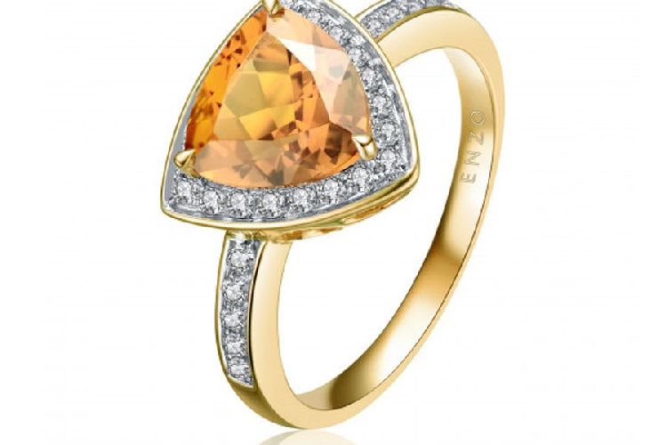 ENZO彩宝系列CLASSIC 经典彩宝系列18K黄金镶马地拿黄晶及钻石戒指