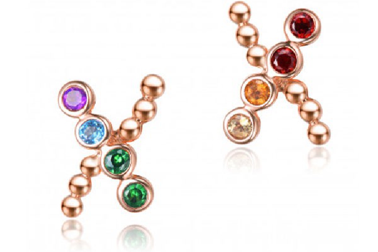 ENZO彩宝系列MOMENT 纪念系列14K玫瑰金镶多种宝石耳饰