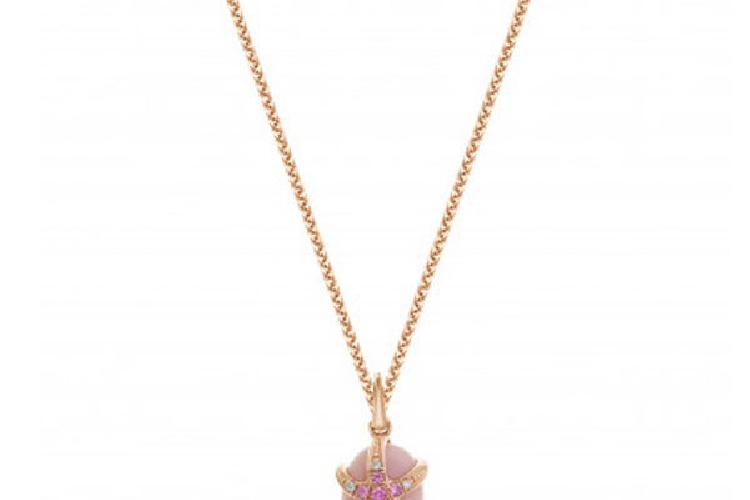 ENZO钻石系列MOMENT 纪念系列18K玫瑰金镶粉紅蓝宝石粉紅貝母及钻石吊坠