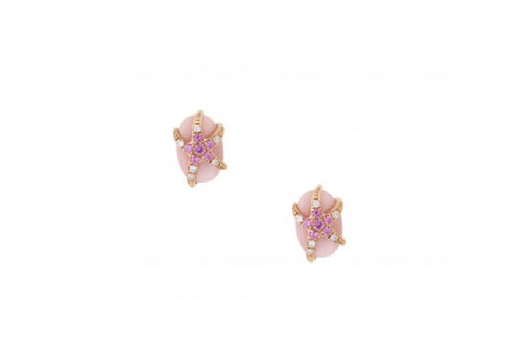 ENZO钻石系列MOMENT 纪念系列18K玫瑰金镶粉红蓝宝石粉红贝母及钻石耳环