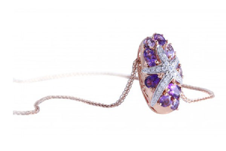 ENZO钻石系列MOMENT 纪念系列18K玫瑰金镶紫晶及钻石吊坠