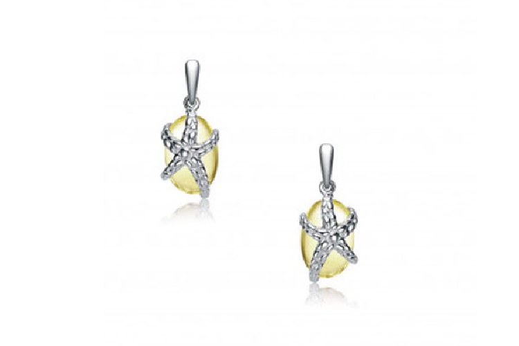 ENZO钻石系列MOMENT 纪念系列18K白金镶柠檬晶耳环