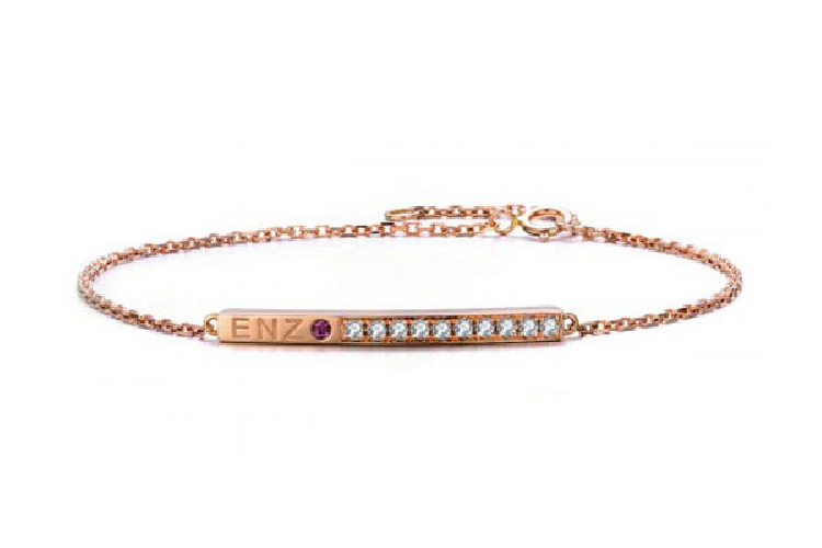 ENZO钻石系列MOMENT 纪念系列18K玫瑰金镶石榴石及钻石手链