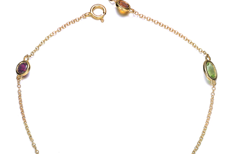 ENZO VAVA系列MOMENT 时光18K黄金镶五色彩色宝石手链