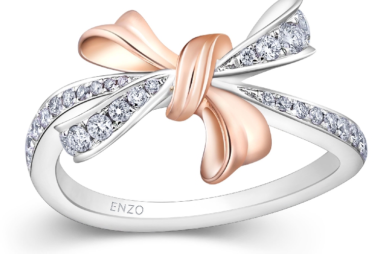 ENZO钻石系列RIBBON 丝带系列18K金镶钻石戒指