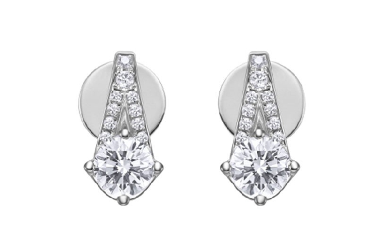 ENZO钻石系列DESTINY 天意系列18K白金镶钻石耳环
