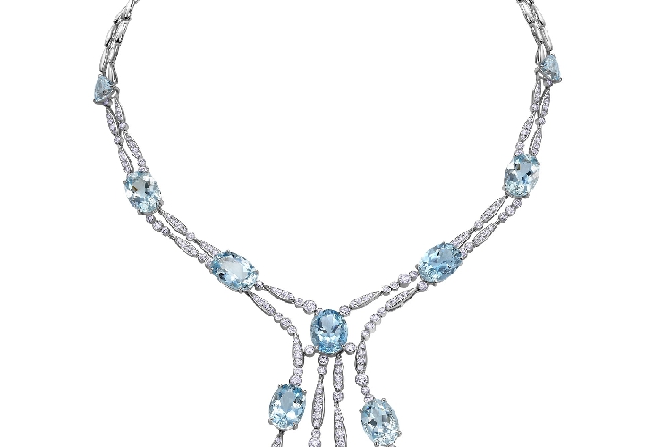 ENZO HIGH JEWELRY 高级珠宝系列18K金镶圣玛利亚海蓝宝项链