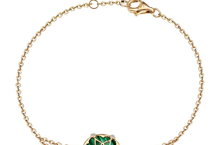 ENZO彩宝系列MOMENT 纪念系列18K黄金镶钻石孔雀石手链