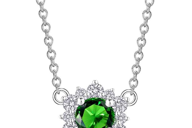 ENZO婚礼系列SNOWFLAKE 雪花系列18K金镶嵌祖母绿及钻石项链