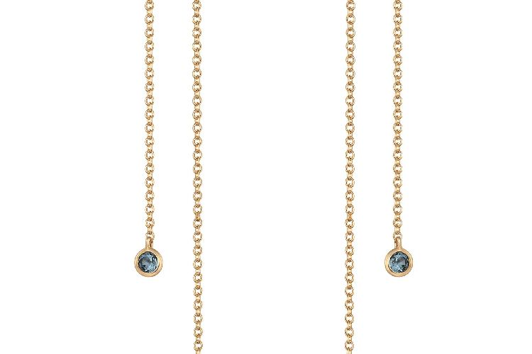 ENZO COSMOS小宇宙系列星星造型14K金镶珍珠、托帕石耳饰