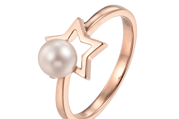 ENZO COSMOS小宇宙系列星星造型14K金镶珍珠戒指