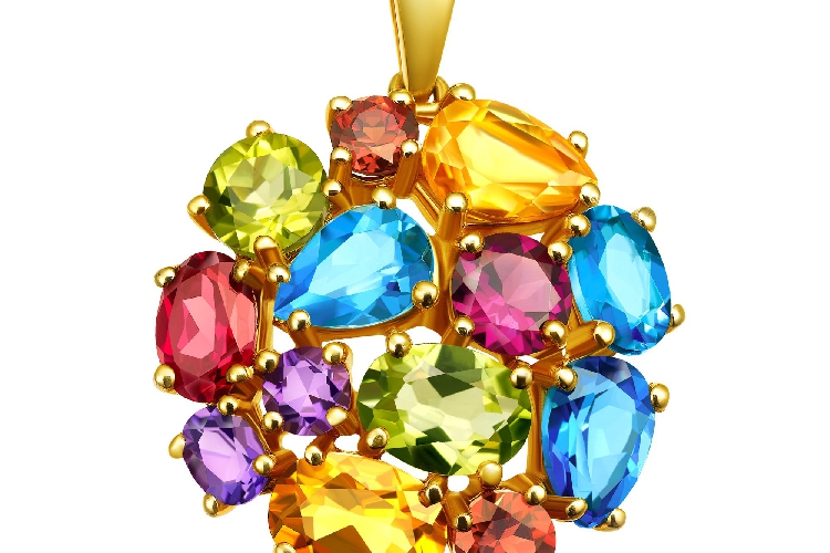 ENZO经典系列彩虹系列18K黃金彩色宝石吊坠
