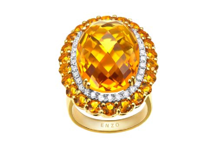 ENZO经典系列高级定制系列18K黄金黄晶钻石戒指 - 倾世绝代