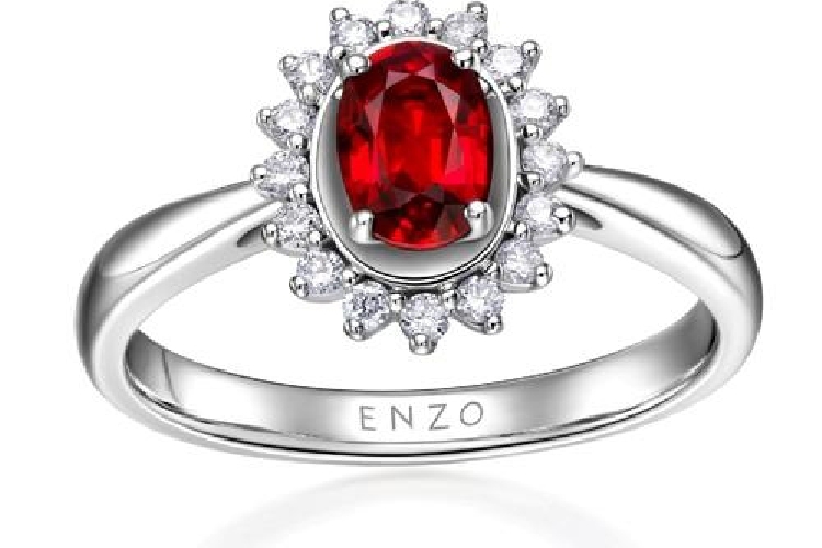 ENZO经典系列『爱慕﹒Venus』 系列18K白金红宝石戒指
