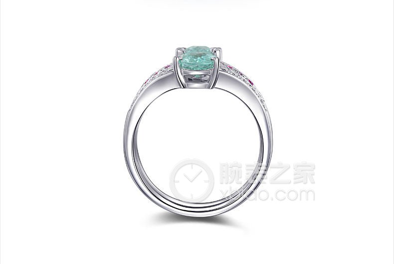 ENZO设计师系列18K白金镶帕拉伊巴碧玺、粉色蓝宝石及白色蓝宝石戒指戒指