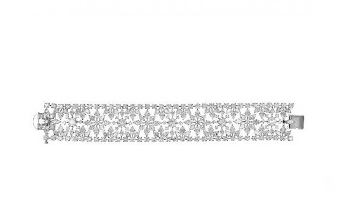 萧邦高级珠宝系列18K白金镶钻手链