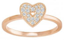 施华洛世奇FIELD FOLDED HEART 戒指, 白色, 镀玫瑰金色(FIELDFOLDEDHEART戒指白色镀玫瑰金色FIELDFOLDEDHEART戒指白色镀玫瑰金色)戒指