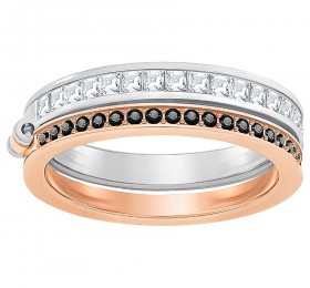 施华洛世奇HINT 双环戒指, 白色, 混搭多种镀层 戒指