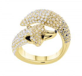 施华洛世奇 MARCH FOX 戒指图案, 彩色设计, 镀金色 戒指