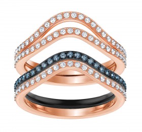 施华洛世奇LEMON 戒指套装, 蓝色, 混搭多种镀层戒指