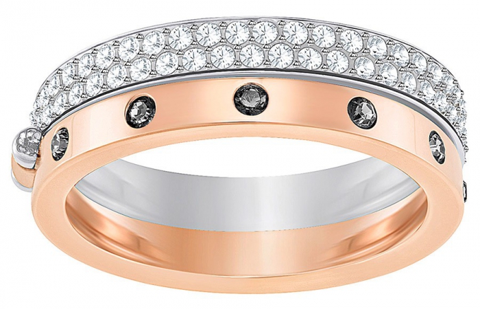 施华洛世奇HINT 双环戒指, 白色, 混搭多种镀层