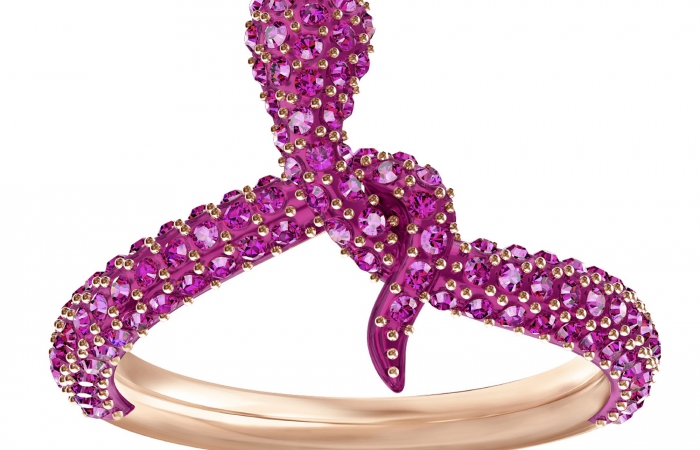 施华洛世奇LESLIE 戒指, 紫红色, 镀玫瑰金色