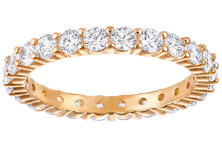 施华洛世奇VITTORE XL 戒指, 白色, 镀玫瑰金色