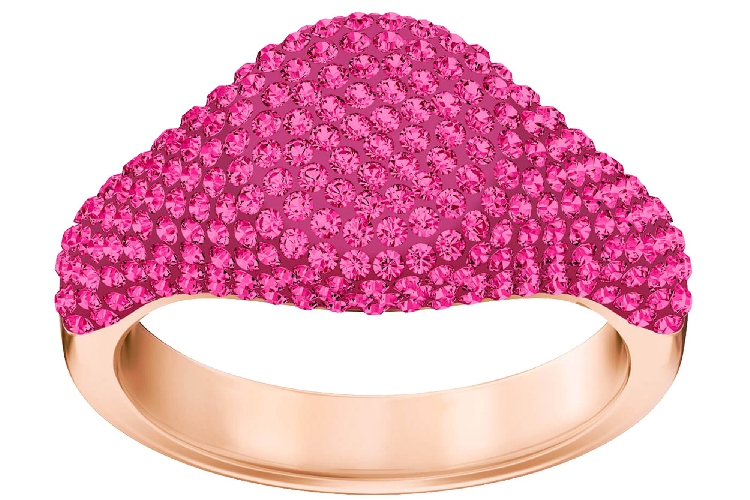 施华洛世奇STONE SIGNET 戒指, 粉红色, 镀玫瑰金色