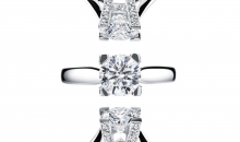 海瑞温斯顿HW Logo珠宝系列极细微密钉镶嵌订婚钻戒