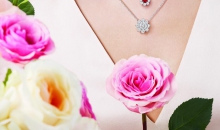 海瑞溫斯頓SUNFLOWER珠寶系列向陽花卉Sunflower珠寶系列，Petite紅寶石鉆石鏈墜