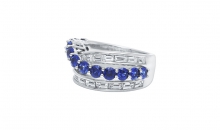 海瑞温斯顿NEW YORK珠宝系列RIVER系列River系列钻石及蓝宝石戒指