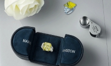 海瑞温斯顿CLASSIC WINSTON系列Classic Winston系列雷德恩切工黄色彩钻戒指
