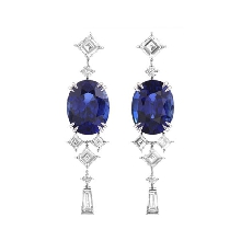 海瑞温斯顿蓝宝石与钻石耳环