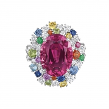 海瑞温斯顿Winston Candy高级珠宝系列紫色尖晶石钻石戒指