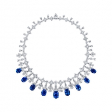 海瑞温斯顿INCREDIBLES高级珠宝系列Cascading 蓝宝石钻石项链