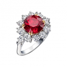 海瑞溫斯頓INCREDIBLES高級珠寶系列經典風格紅寶石鉆石戒指