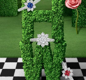 海瑞温斯顿SUNFLOWER珠宝系列Sunflower小型钻石戒指官方图