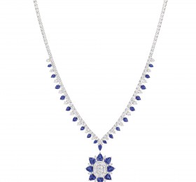 海瑞温斯顿 718 MARBLE MARQUETRY蓝宝石配钻石项链（中号） 项链