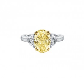 海瑞温斯顿 Classic Winston™系列椭圆形切工黄色彩钻戒指 戒指