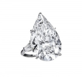 海瑞温斯顿水滴形切工钻石戒指 戒指