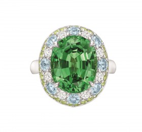 海瑞温斯顿Winston Candy高级珠宝系列沙弗莱石钻石戒指 戒指