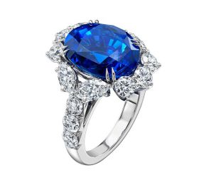 海瑞温斯顿INCREDIBLES高级珠宝系列经典风格蓝宝石钻石戒指戒指