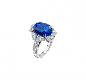 海瑞温斯顿INCREDIBLES高级珠宝系列经典风格蓝宝石钻石戒指官方图